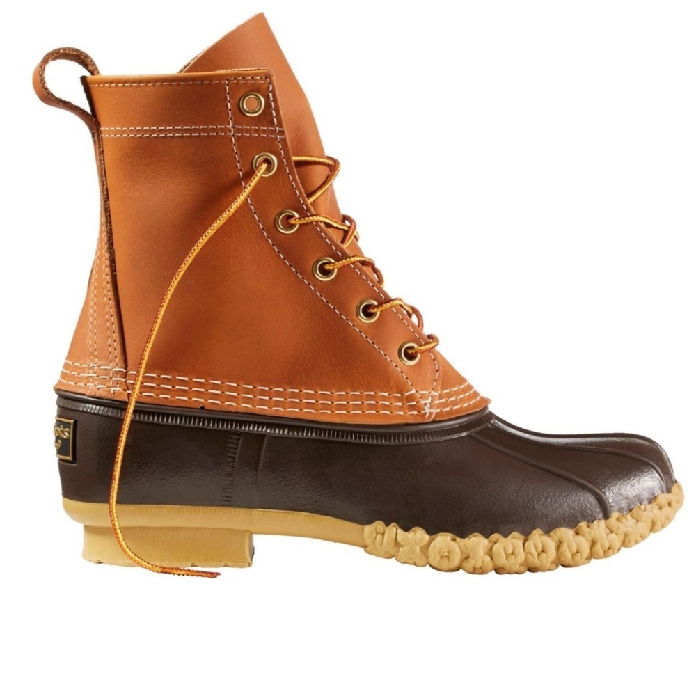 Women's Bean Duck Leather Boots, 8" - Waterproof Brown Tan size 6 Spring Rain